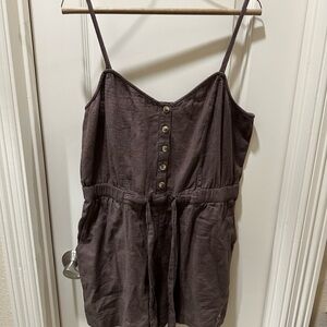 Aerie Chocolate Button-Up Romper